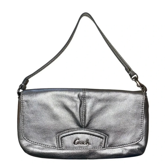 Coach Handbags - Coach Silver Handbag w/ Pink Interior